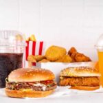Artificial Sweeteners: The Hidden Dementia Threat A variety of fast food items including burgers, fries, and drinks