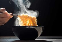 A negative side effect of UPFs you haven’t thought about Steaming noodles lifted from a black bowl with chopsticks