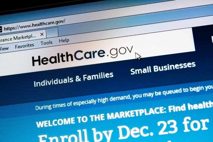 Screenshot of the HealthCare.gov website with enrollment information
