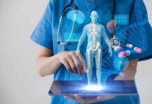 Mount Sinai’s Bold Bet: Digital Twin Tracks You Healthcare professional uses tablet with medical holograms
